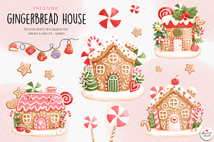 Christmas Gingerbread Houses Clipart