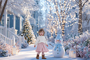 Pastel Snowman Christmas Backdrop, a Background Photo by Winwin Design Art (Thumbnail 7 of 9)