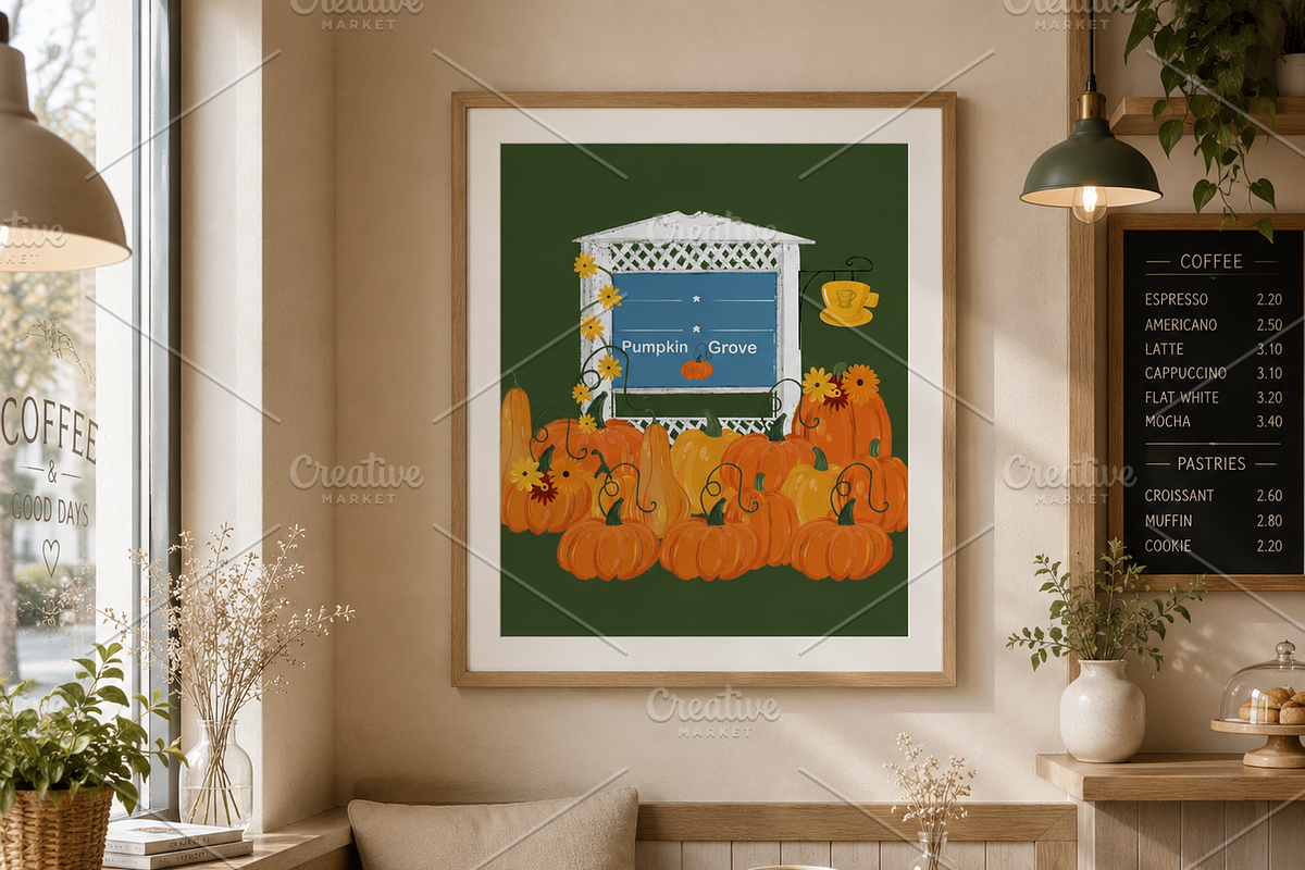 Fall Vibe digital Wall Art Poster, a Decorative Illustration by Oleksandra Illustrates (Photo 3 of 6)