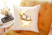 Watercolor Animal Moon Clipart Bundl, an Illustration by Sublimation Artist (Thumbnail 6 of 6)