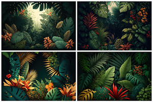 25 Tropical Foliage Backgrounds 6K