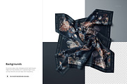 Crumpled Square Silk Scarf Mockup, a Mask Mockup by creatsy5 (Thumbnail 4 of 5)