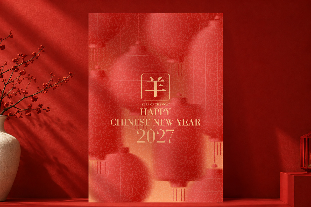 Chinese New Year 2027 Greeting Cards, a Decorative Illustration by Andrey Yaroslavtsev (Photo 2 of 9)