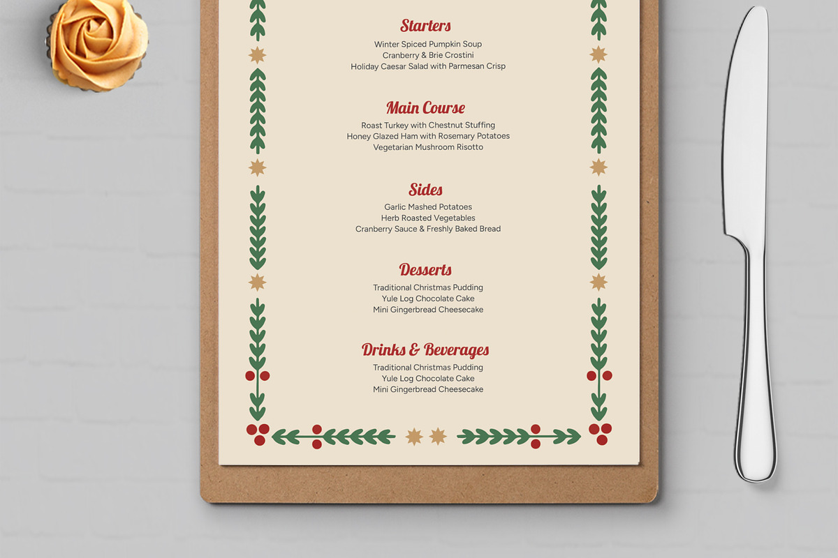 Christmas Food Menu, a Flyer Template by MightyDesign (Photo 5 of 8)