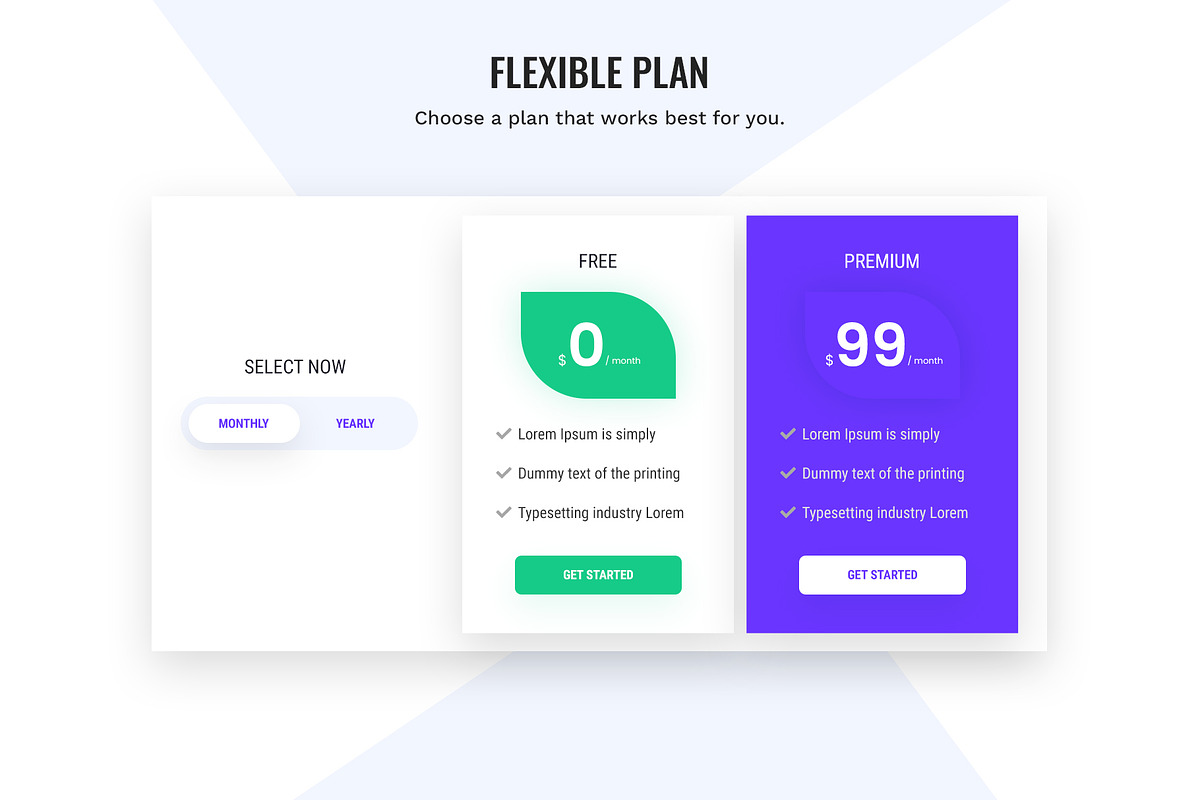 Pricing Plan, an UI Kit Template by Sujun Baidyaa