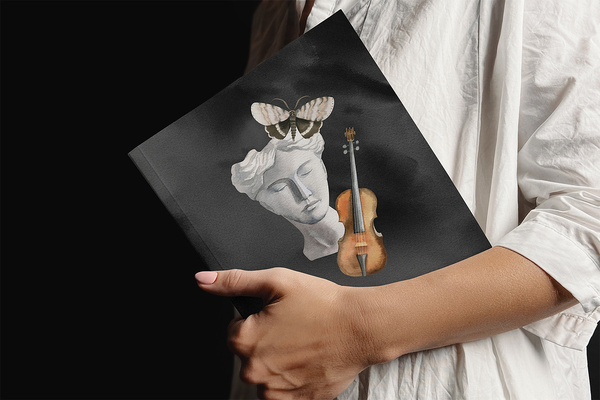 Dark Academia watercolor clipart set, an Education Illustration by Color Hugs Art (Photo 9 of 10)