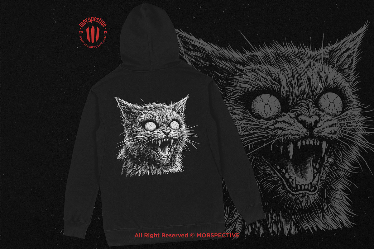 10 Bundle Dark Art Cats Gothic, an Illustration by Morspective (Photo 4 of 7)