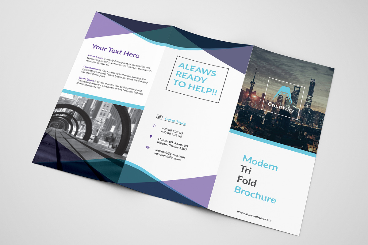 Unique Trifold Brochure, a Brochure Template by ZAAS (Photo 1 of 6)