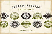 Vintage Organic Farming Stamps Set, a Texture Illustration by Retro Graphics (Thumbnail 1 of 2)