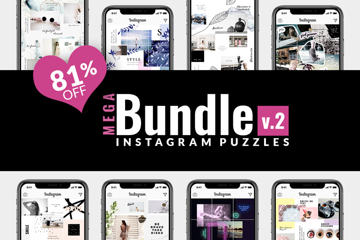 81% OFF| BUNDLE v.2-Instagram Puzzle, a Social Media Template by CreativeFolks (Photo 18 of 18)