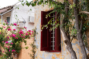 Narrow streets of Anafiotika area in ancient Athens, an Architecture Photo by Anna Bogush