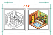 Bold Easy Little Corner Coloring, a Decorative Illustration by Ink Gallery (Thumbnail 6 of 8)