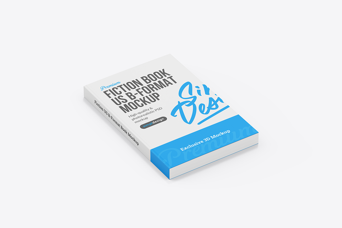 Fiction US B-Format Book Mockup, a Books & Magazine Mockup by SimplDesign