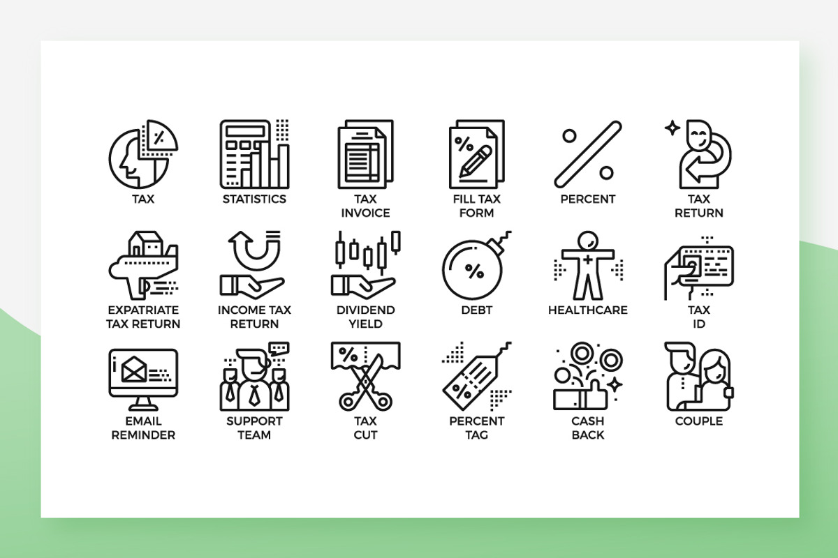 Finance Taxation Icons, an Outline Icon by Becris (Photo 2 of 3)