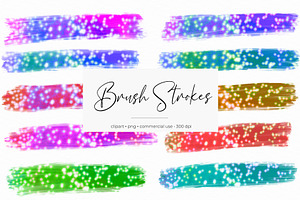 Space Glitter Brush Strokes Clipart