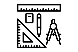 Geometry compasses black icon, an Outline Icon by Creative priyanka