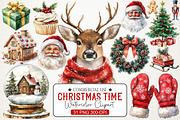 Christmas Time Watercolor Clipart, an Illustration by RobertsArt (Thumbnail 1 of 7)