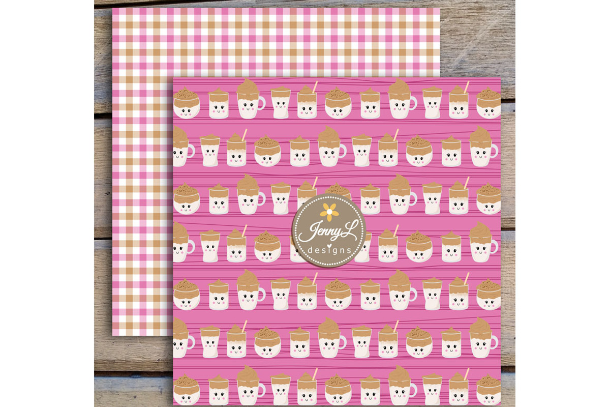 Kawaii Dalgona Coffee Digital Papers, a Pattern Graphic by JennyL Designs (Photo 8 of 9)