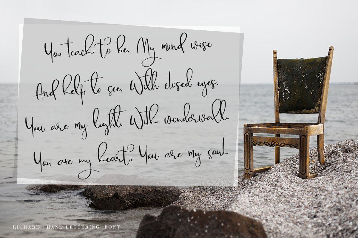 Richard, a Script Font by Larin Type Co. (Photo 8 of 8)