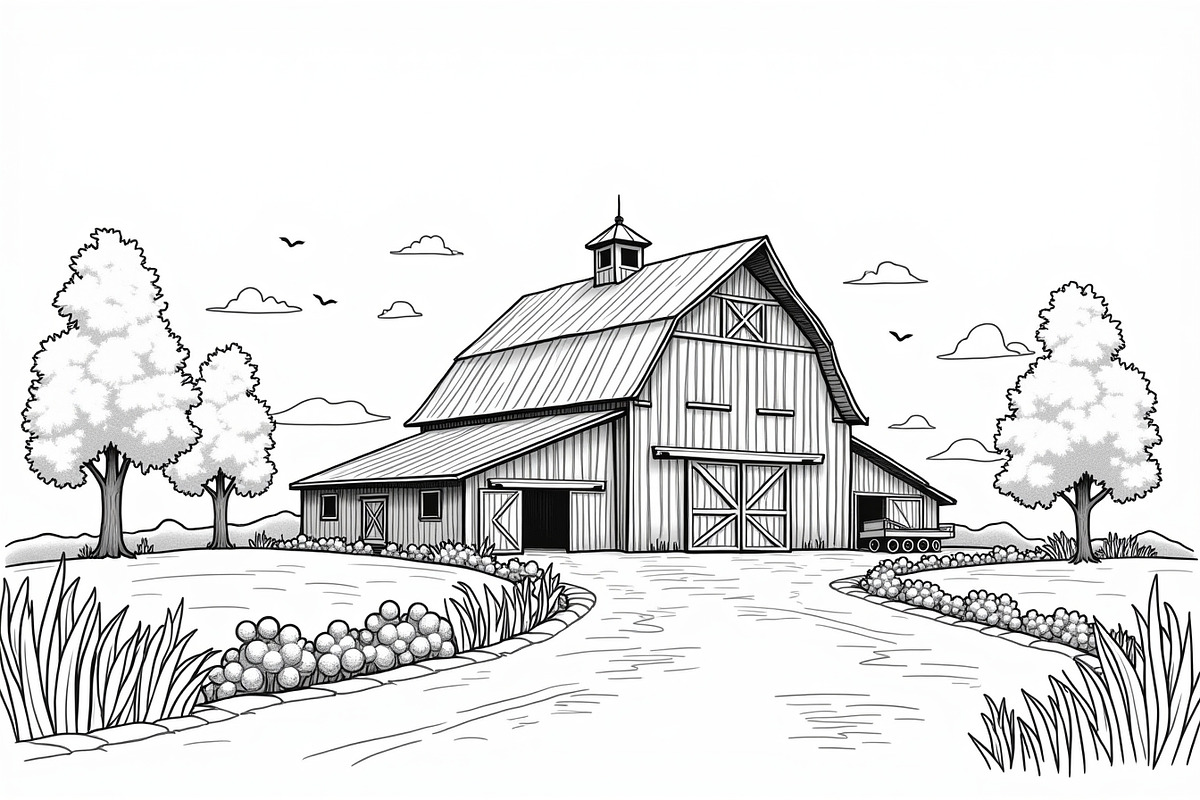 Vintage Farmhouse Sketch Bundle, an Illustration by hafijul (Photo 4 of 7)