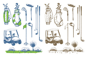 Golf Sketch Illustrations