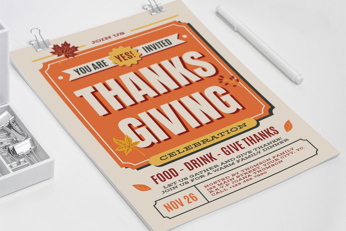 Classic Thanksgiving Celebration, a Flyer Template by Me55enjah Design (Photo 4 of 4)