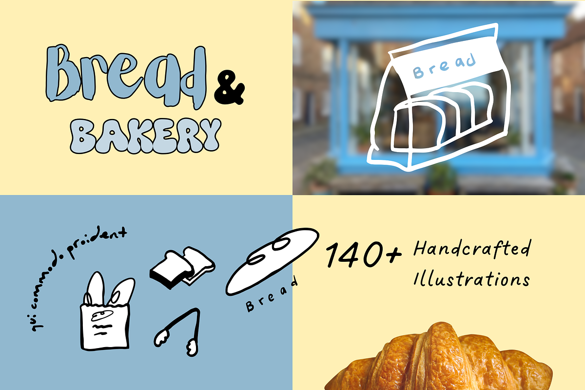 140+ Bread & Bakery Hand-Drawn Set, a Food Illustration by The Journey Atelier (Photo 1 of 20)