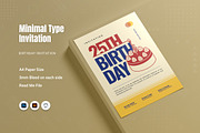 Minimal Type Birthday Invitation, an Invitation Template by Fannan Studio (Thumbnail 1 of 2)