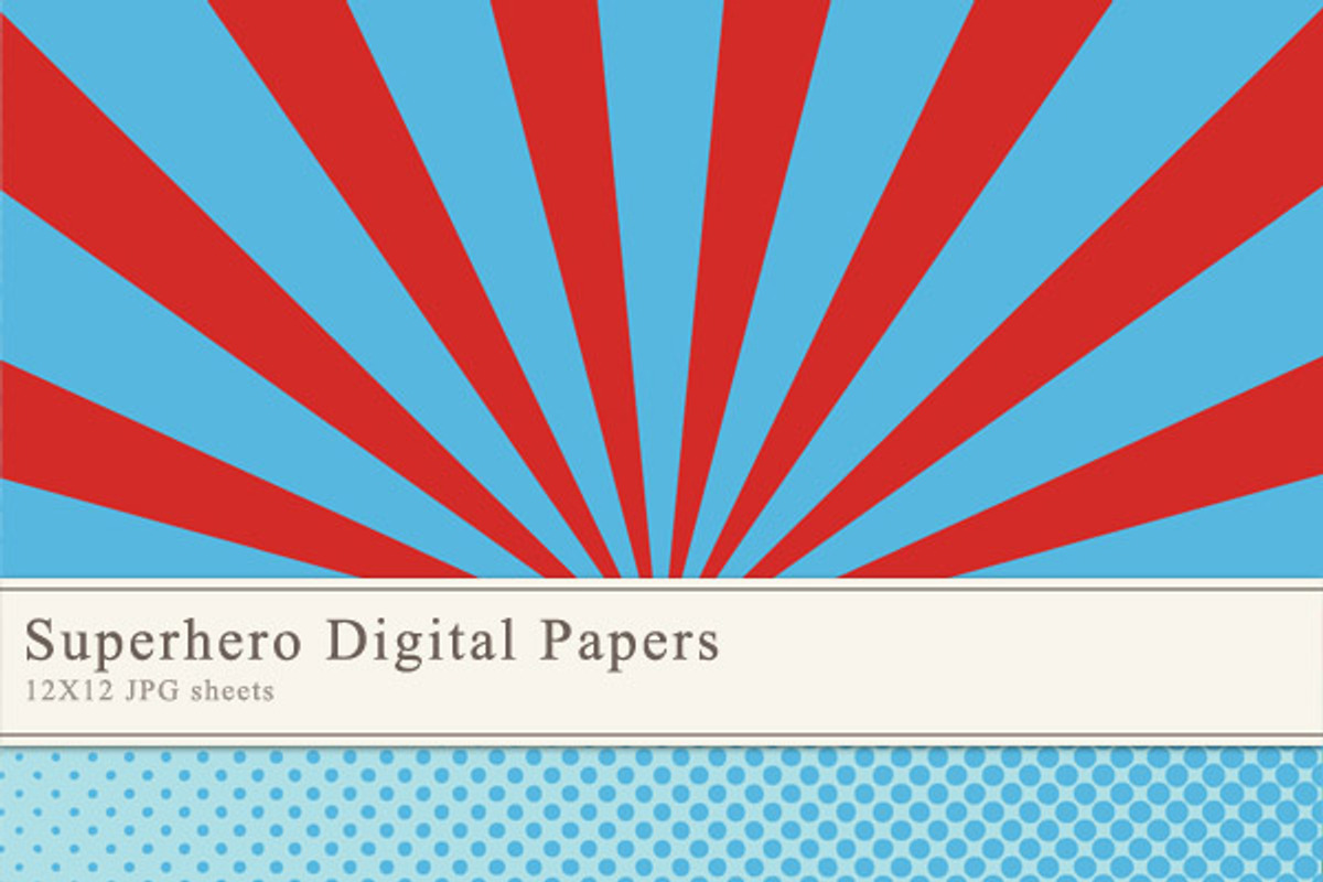 Superhero Digital Papers preview 3