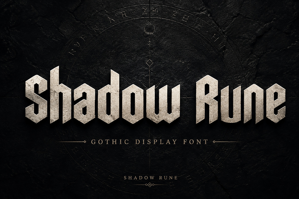 Shadow Rune —Gothic Blackletter Font, a Blackletter Font by Wow Magic (Photo 3 of 4)