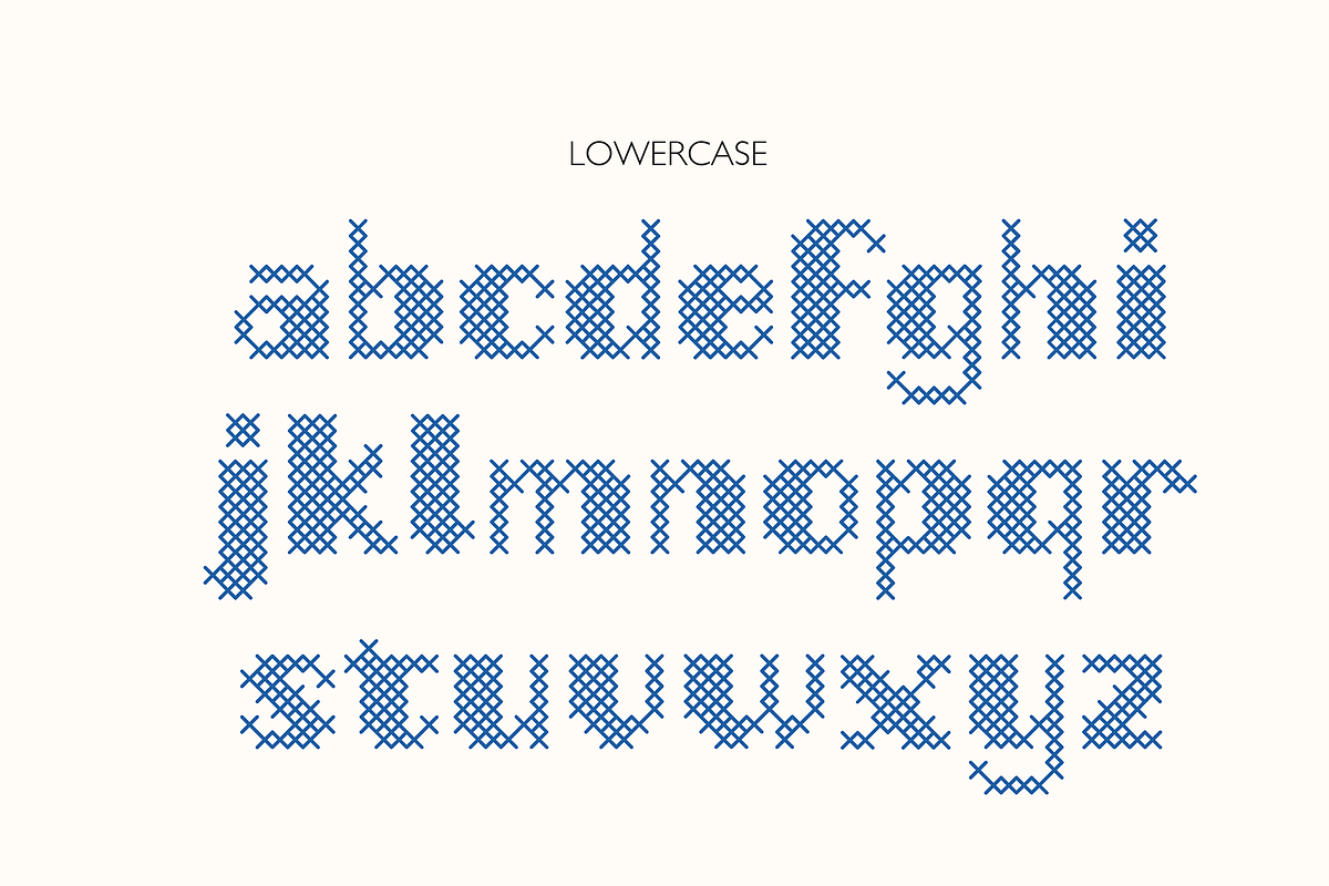 Stitch it up! A cross-stitch font, a Sans Serif Font by Studio Indigo (Photo 5 of 9)