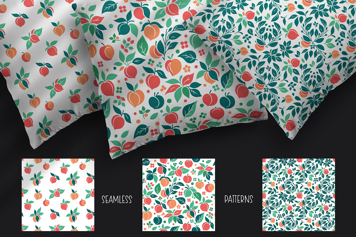 Juicy Peach Pattern, a Pattern Graphic by Kseniia_designer's shop (Photo 3 of 6)