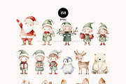 Watercolor Christmas – Santa, Elves, a Seasonal Illustration by OKArtHub (Thumbnail 3 of 12)