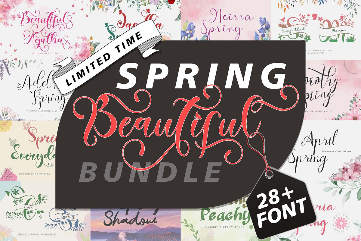 Beautiful Spring Bundle, a Handwritten Font by Yoga Letter