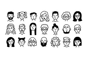 Avatars people face with portrait, a Person Illustration by winwin.art