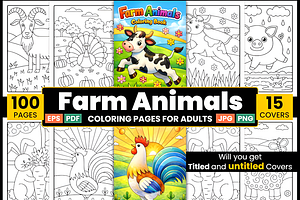 Farm Animals Coloring Pages for Kids, an Animal Illustration by Ink Gallery