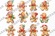 Gingerbread Cookies Clipart Xmas, a Seasonal Illustration by vivastarkids (Thumbnail 2 of 4)