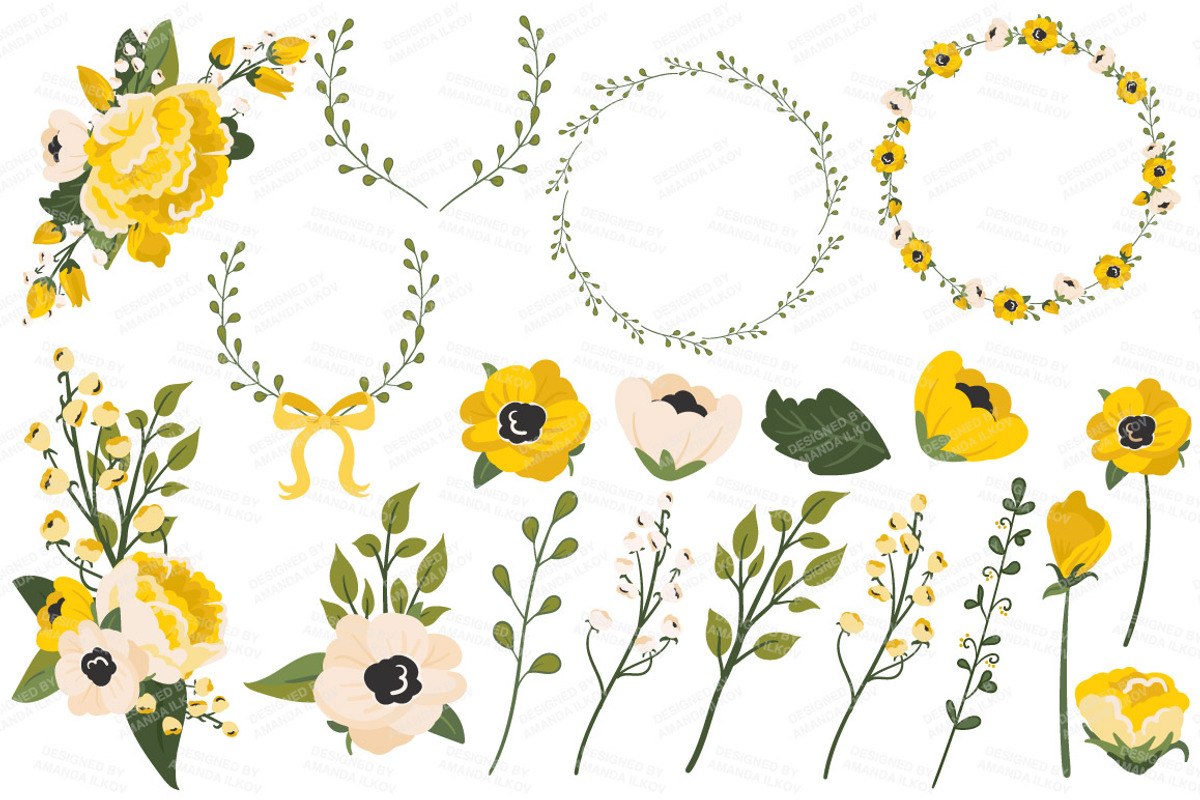 Yellow Romantic Bicycle & Flowers, an Illustration by Amanda Ilkov (Photo 4 of 5)