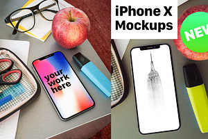 iPhone X Desk Mockup Pack 
