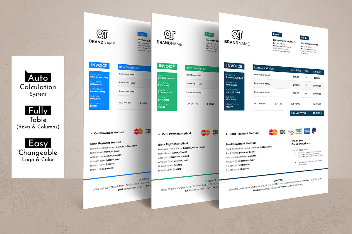 Invoice Template Google Docs Word, a Stationery Template by Tbunny (Photo 2 of 6)