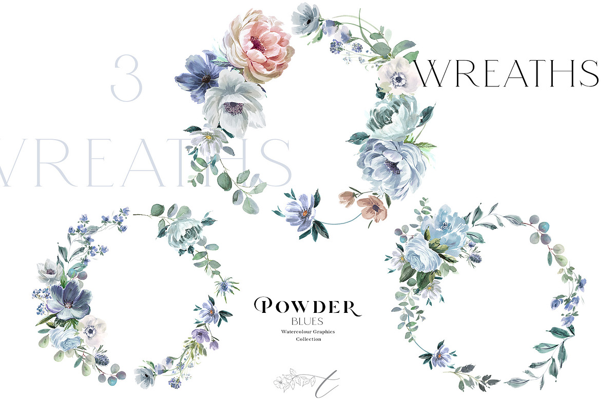 Blue Watercolor Flowers, a Background Graphic by Twigs and Twine (Photo 6 of 10)