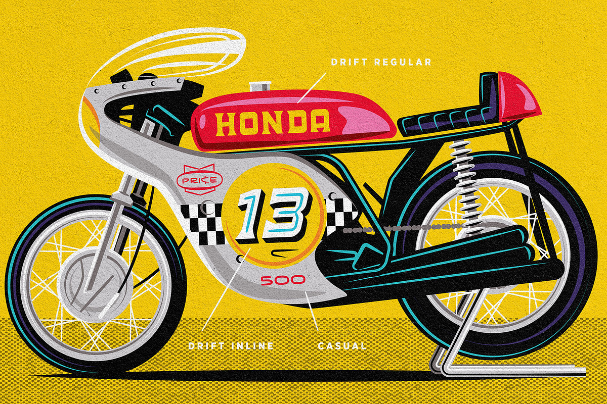 DRAGSTER FONT FAMILY, a Script Font by Price Foundry (Photo 2 of 6)