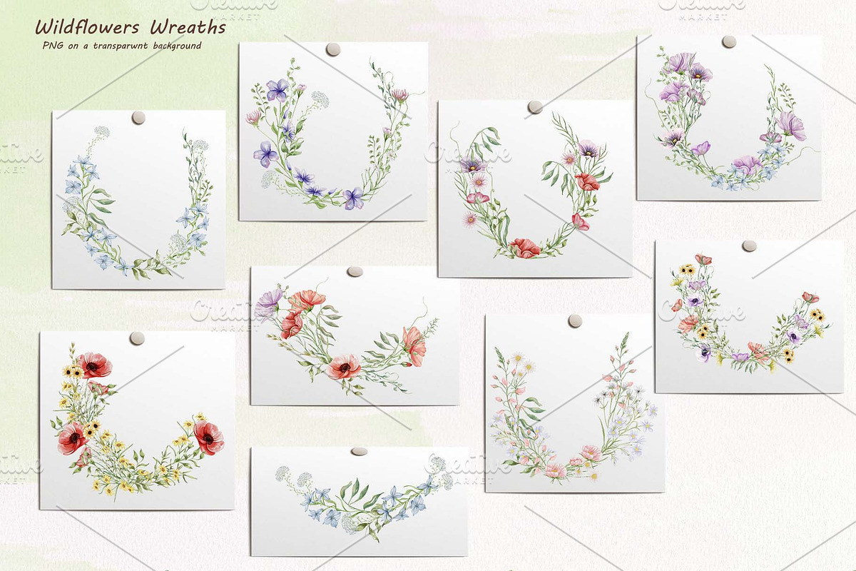 Watercolor Wildflowers Botanical Set, a Decorative Illustration by BarvArt (Photo 10 of 22)
