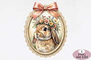 Cute Bunny Mom Floral Crown PNG, an Illustration by Daily.Designs (Thumbnail 1 of 5)