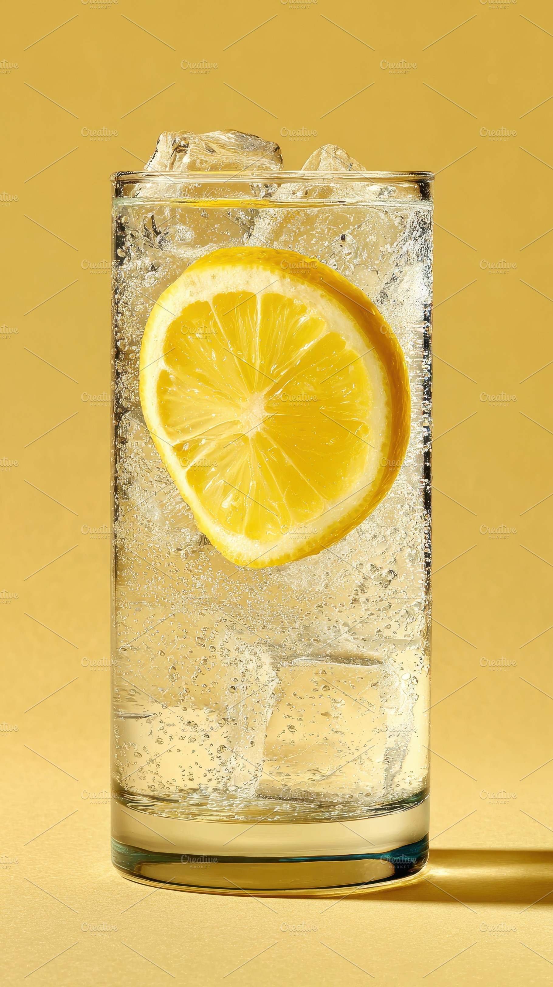 Refreshing Lemon Sparkling Water in, a Photo by Pixeness Studio