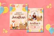 2 First Birthday Invitations Cute, a Templates & Theme by TemplateCastleStore (Thumbnail 2 of 9)