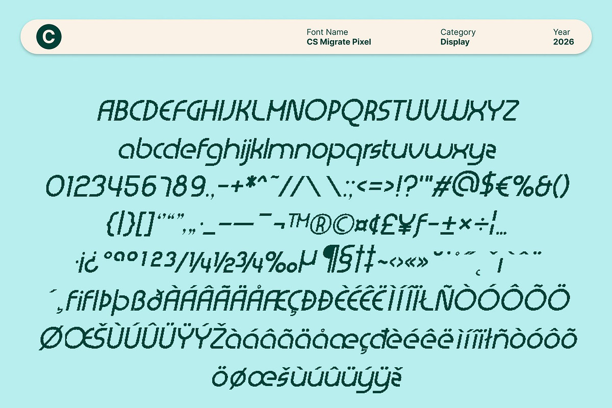 CS Migrate Pixel, a Sans Serif Font by Craft Supply Co. (Photo 8 of 8)