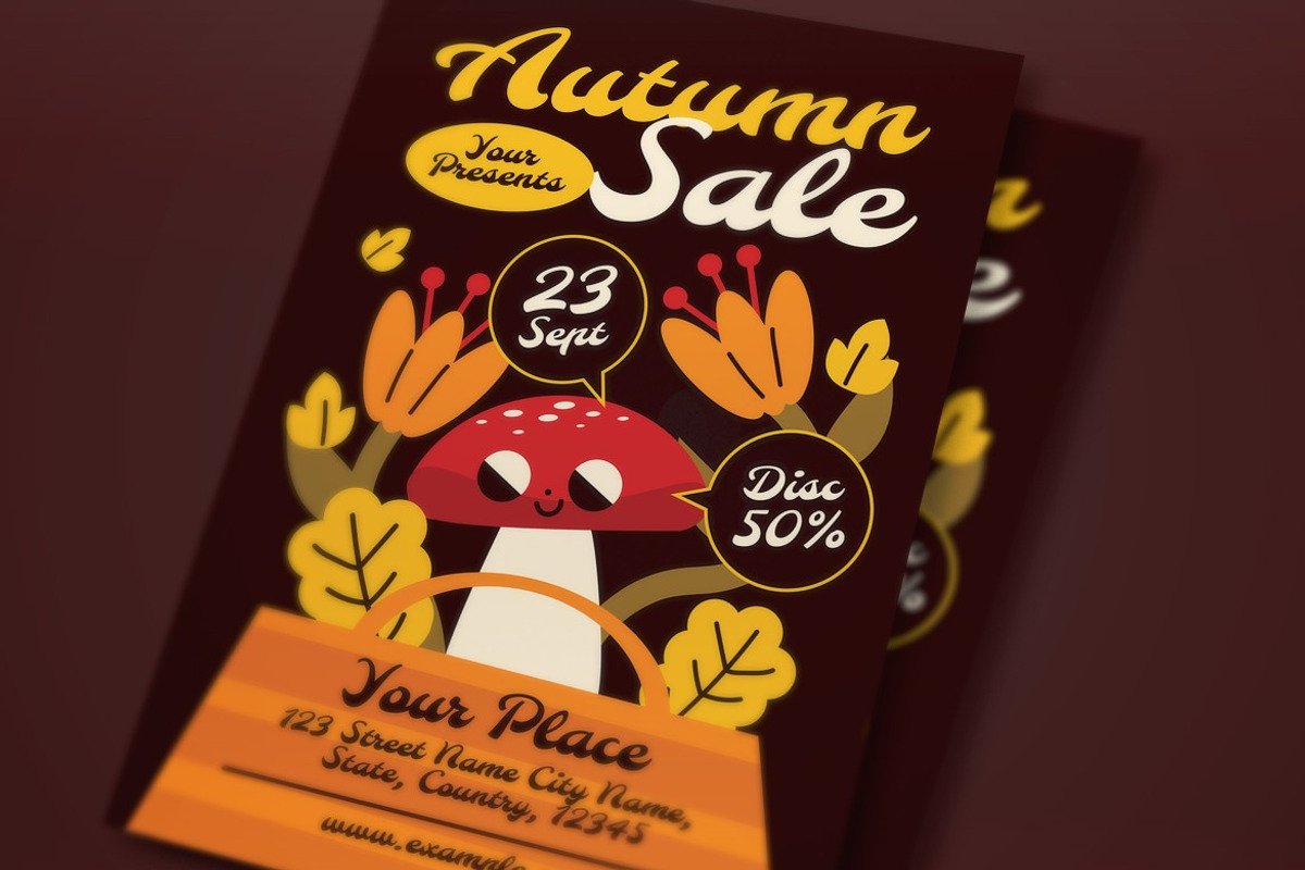 Brown Quirky Autumn Sale Flyer Set preview 2