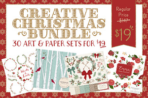 Huge Christmas Art Bundle - Save 87%, a Decorative Illustration by Amanda Ilkov
