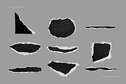 29 Black & White Ripped Paper Pieces, a Texture Graphic by Ksuview (Thumbnail 7 of 8)